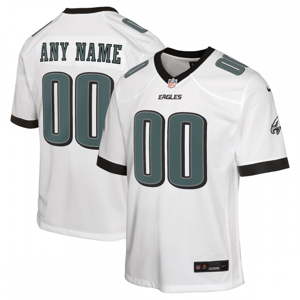 Philadelphia Eagles Nike Youth Custom Game Jersey - White-GridironStore